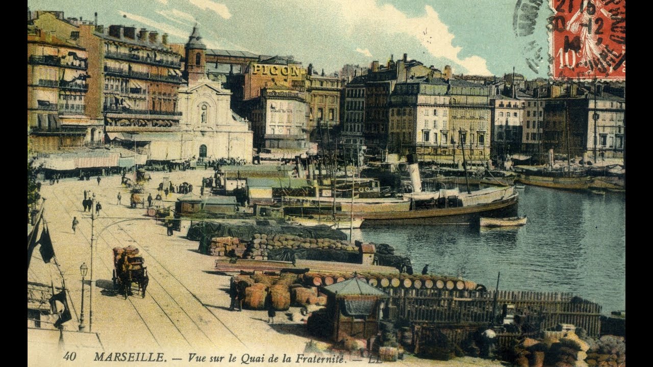 Le Vieux Port et la quai de la Fraternité à Marseille à la Belle Epoque