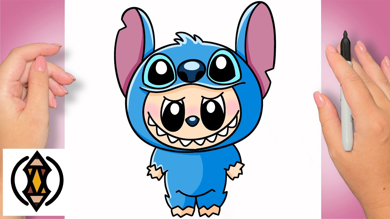How To Draw Stitch As A Labubu Doll