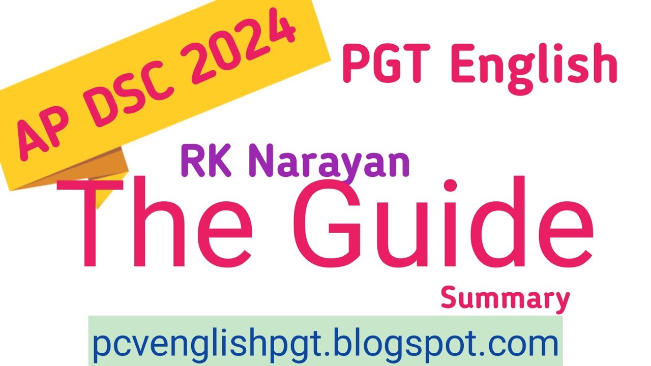 The Guide RK Narayan Summary in Telugu I AP DSC PGT 2024 English