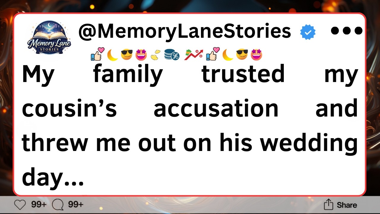 My family trusted my cousin’s accusation and threw me out on his wedding day...