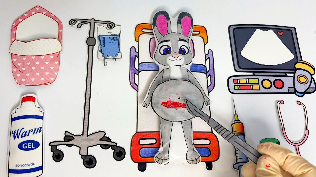 💸paper diy💸 Zootopia2 Judy Pregnant + Hospital Tutorial