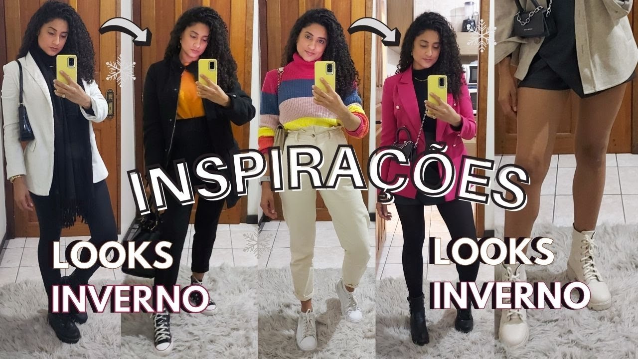 IDEIAS DE LOOKS DE INVERNO| LOOKS INVERNO 2023| Looks de inverno Feminino, Looks Outono, 7 Looks