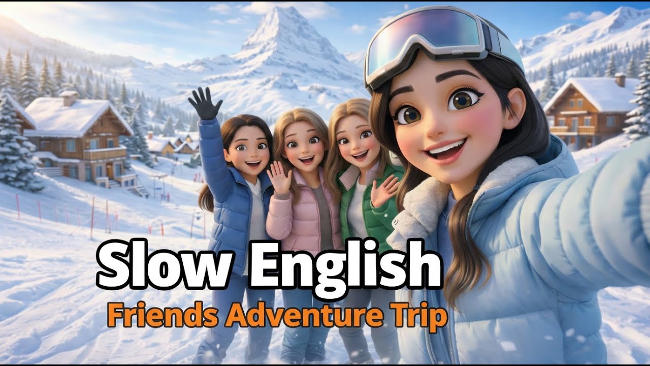 Friends’ Snow Adventure in Switzerland  | Slow English Story for Beginners