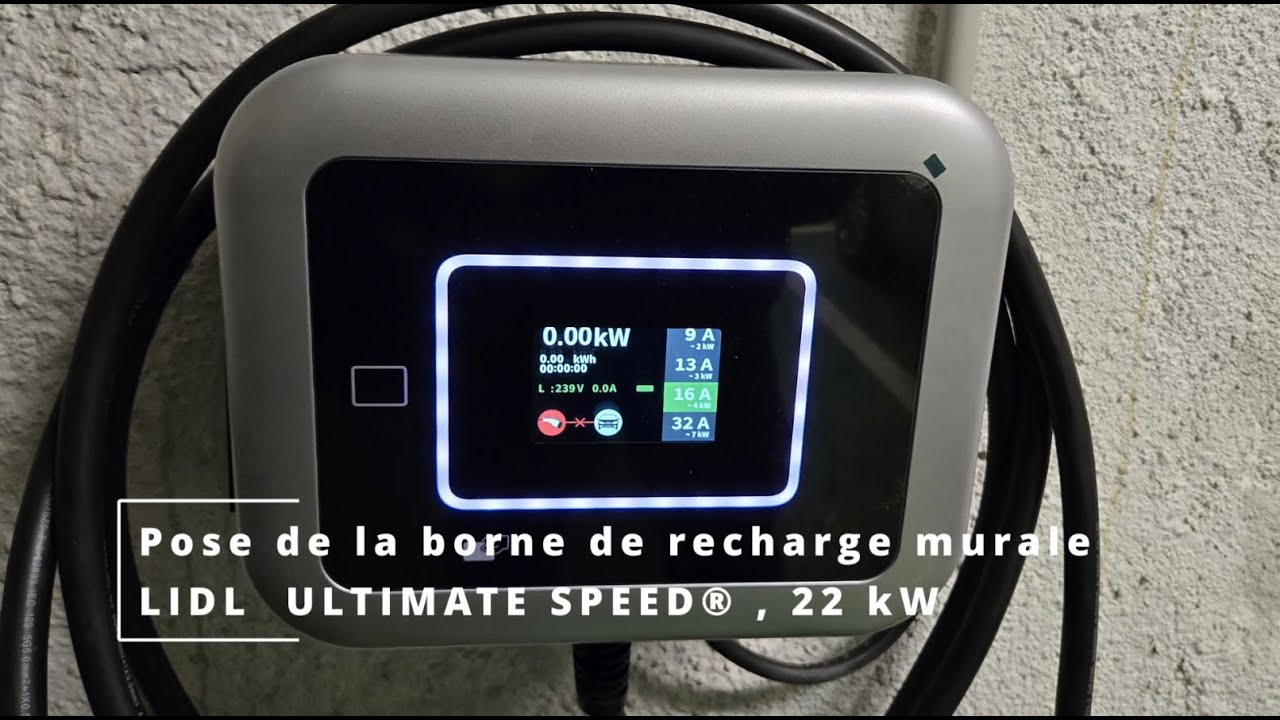 Pose de la borne de recharge murale LIDL  ULTIMATE SPEED®, 22 kW