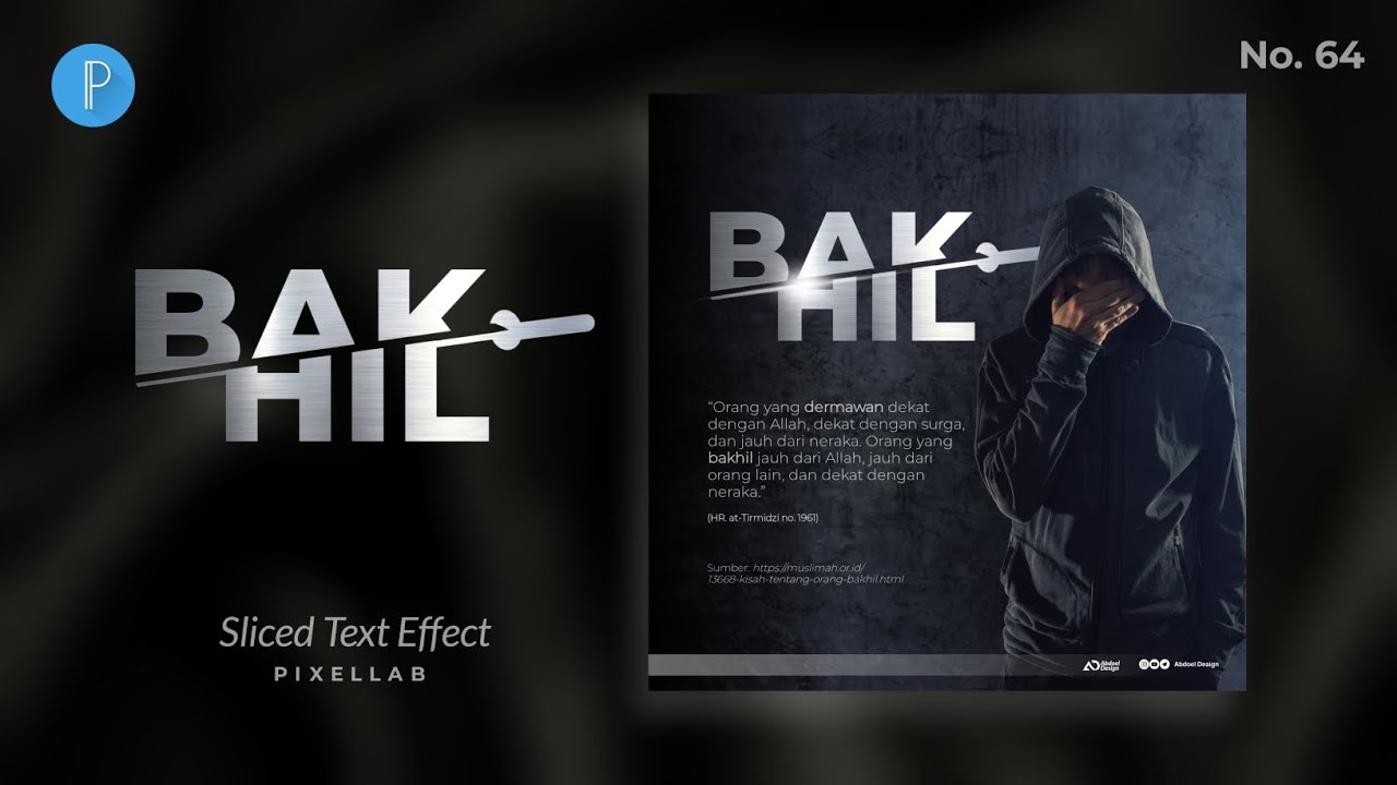 Tutorial Desain Poster Dakwah Islami Trik Sliced Text | Part 64