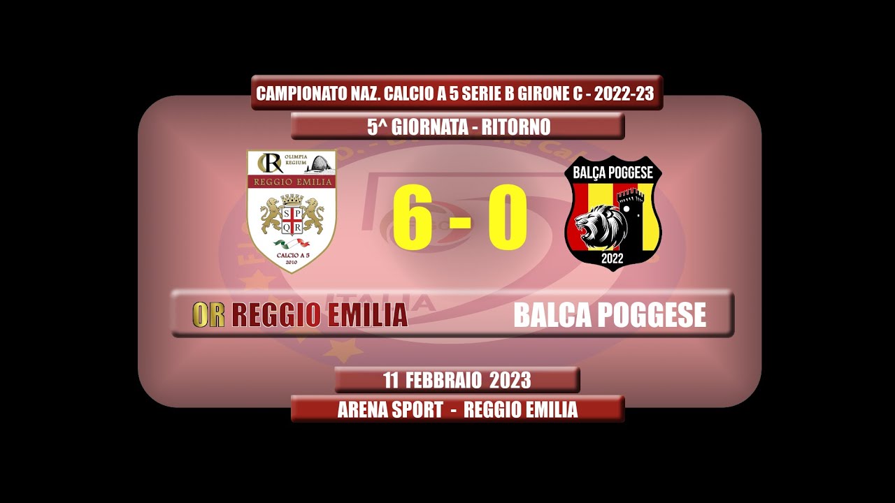 Highlights OR Reggio Emilia - Balça Poggese: 6-0  -  18^ giornata - 11 febbraio 2023