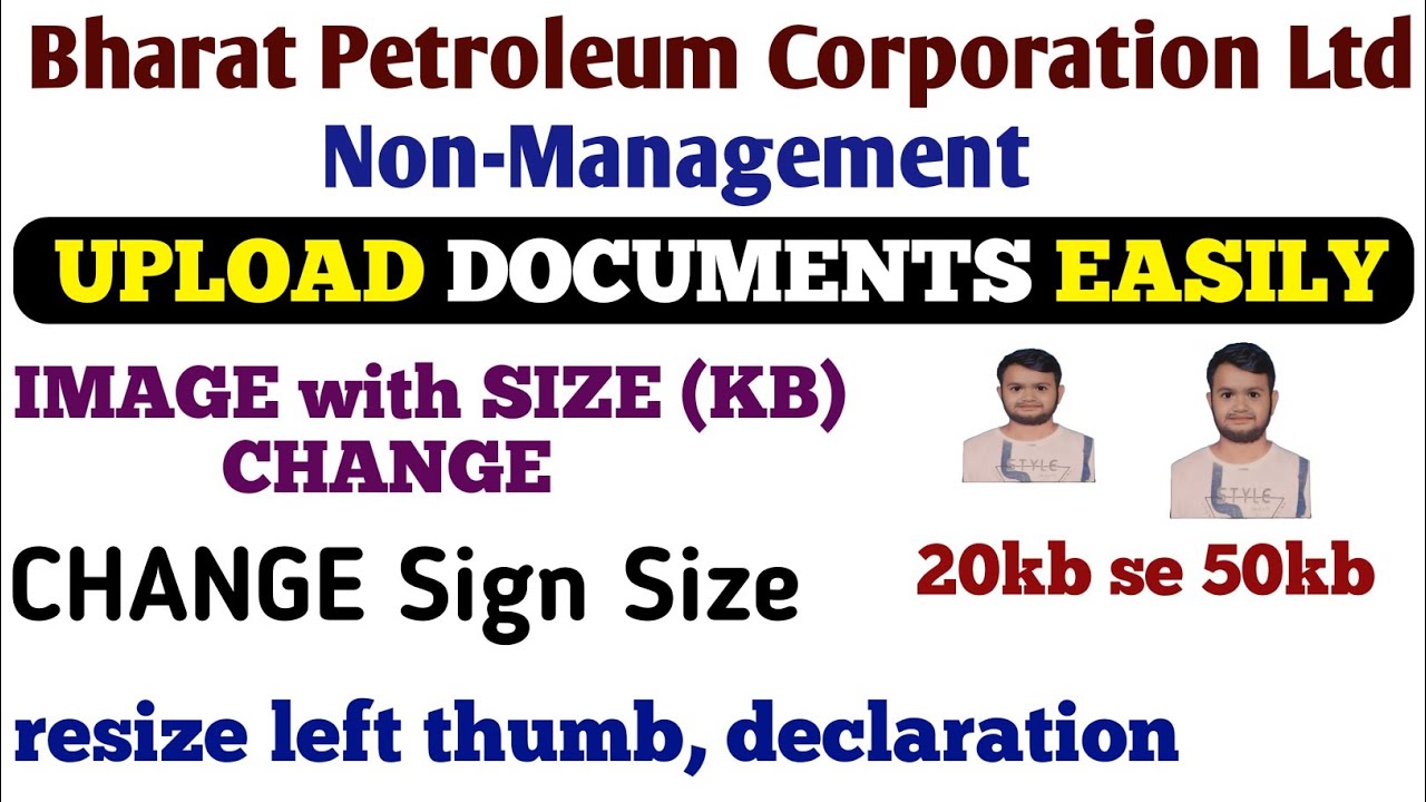 BPCL Non-Management Form 2025: Photo, Signature & Thumb Impression Upload Guide