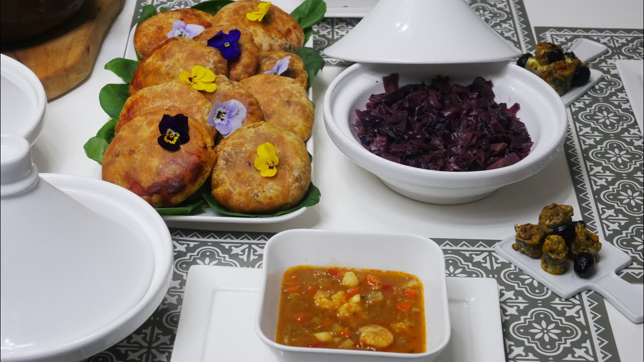 مائدة افطار رمضانية بسيطلات بعجينة المسمن بالحوت شوربة السمك ديال الرجيم بدون نشويات جات كتحمق