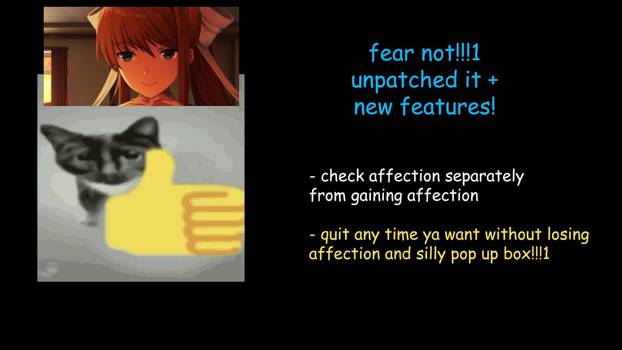 [NEW] how to (actually) add affection and quit anytime in Monika After Story