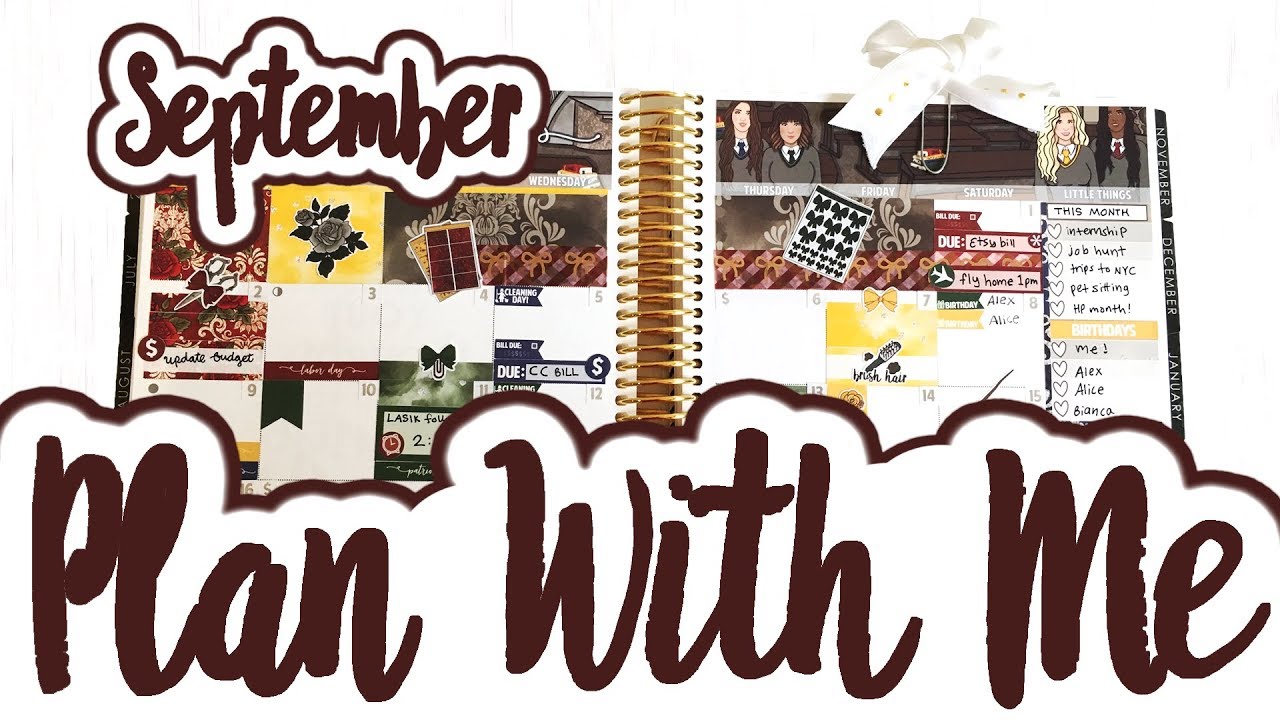September Plan With Me ft. ScribblePrintsCo || HP Month