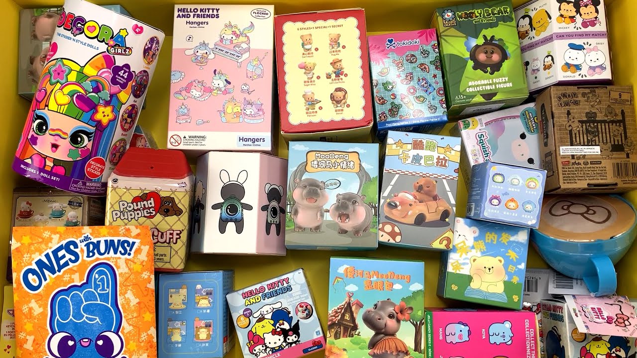 43 minutes of mystery surprise blind boxes toys ASMR Unboxing Satisfying Sounds No Talking