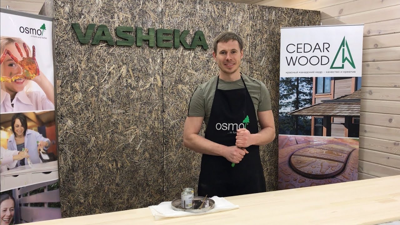 Покраска деревянной столешницы маслом OSMO