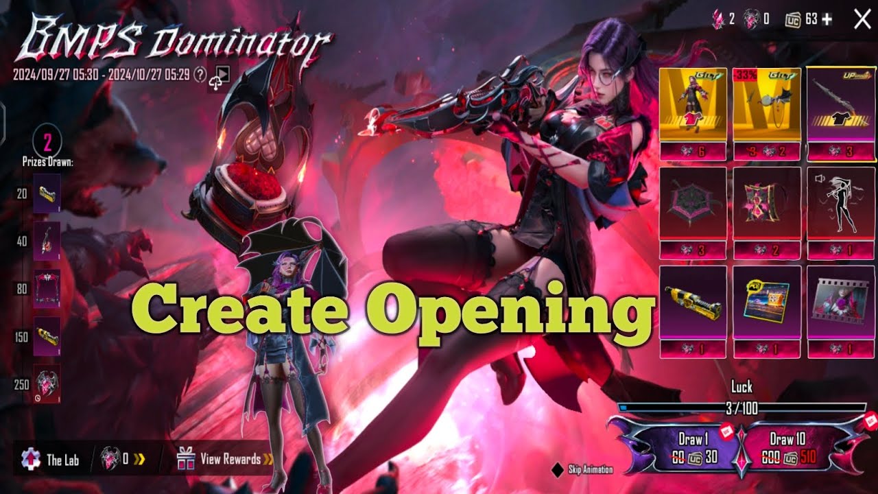 BMPS Create Opening in BGMI🎁 | Latest Create Opening in BGMI🎁 | 60 UC Luck🥰❤️