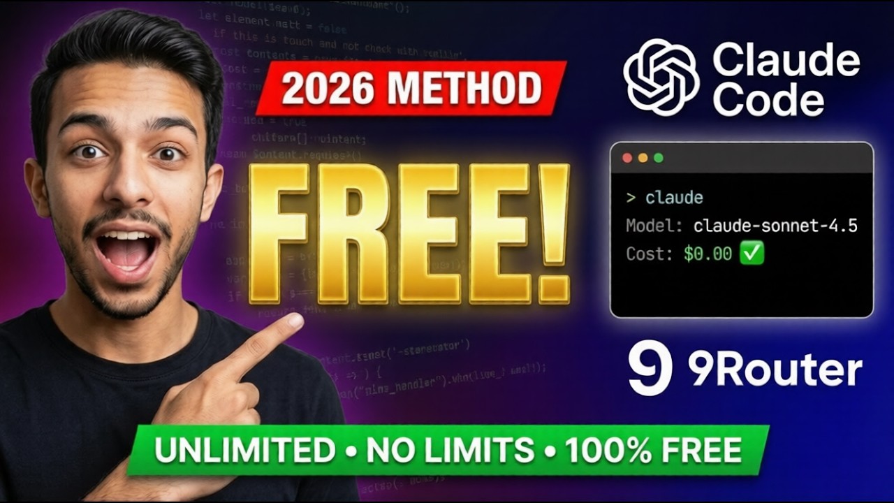 Finally! Run Claude Sonnet 4.5,Claude Haiku 4.5 FREE with Claude Code + 9Router | Unlimited 2026 🔥