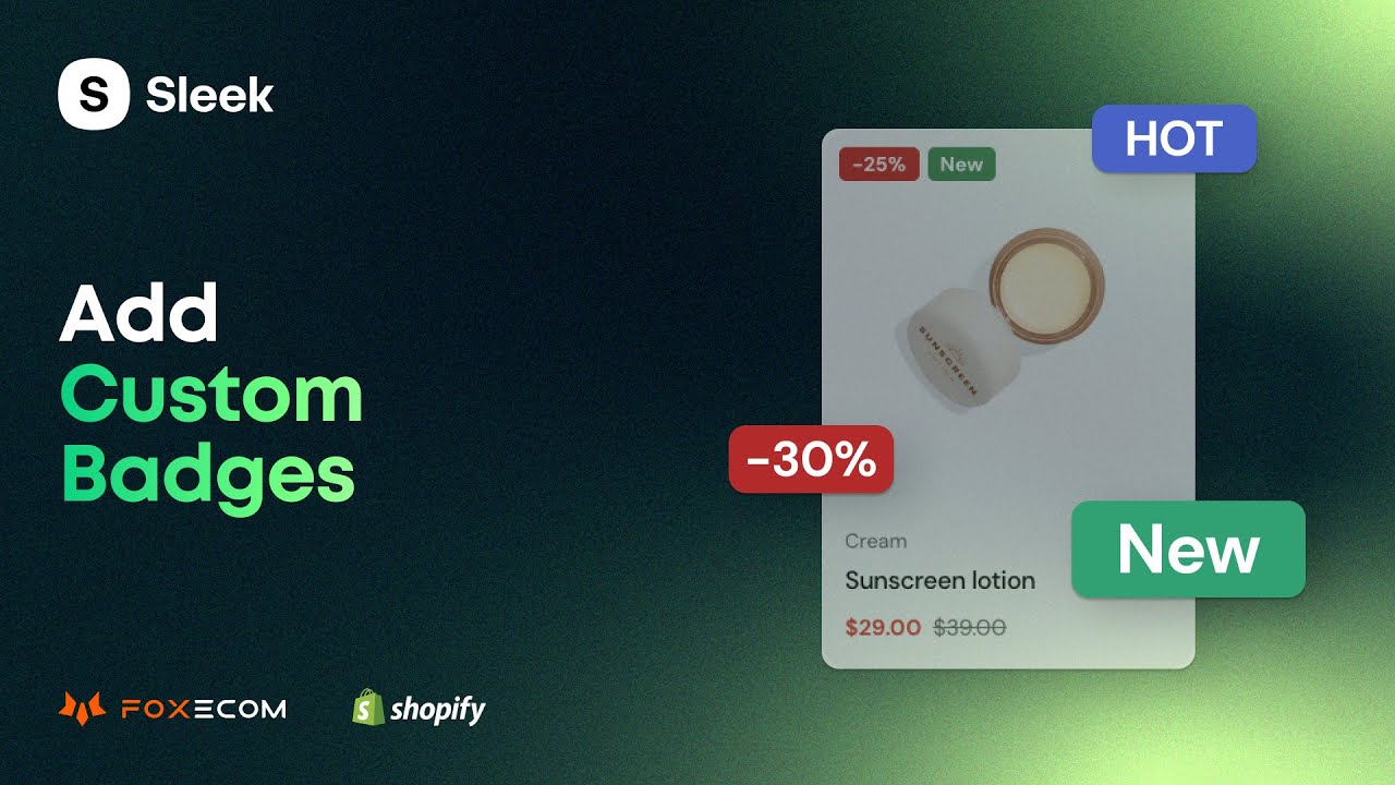 How to Add Custom Badges to Products in Shopify | Sleek Theme Tutorial