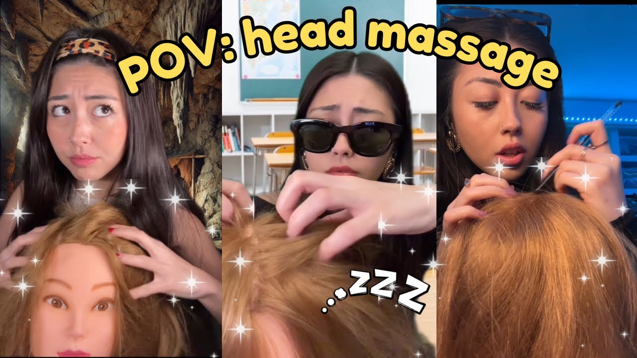 ASMR Head Scratching, Massage & Lice Check | Relaxing Hair Care for Deep Sleep