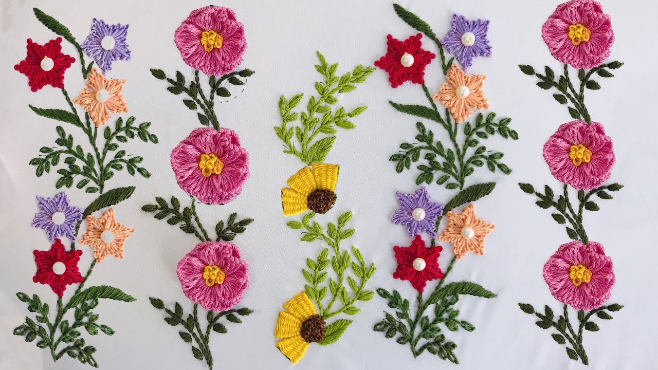 Start Business With Embroidery -Versatile Border Embroidery- Multi Stitches Embroidery For Beginner