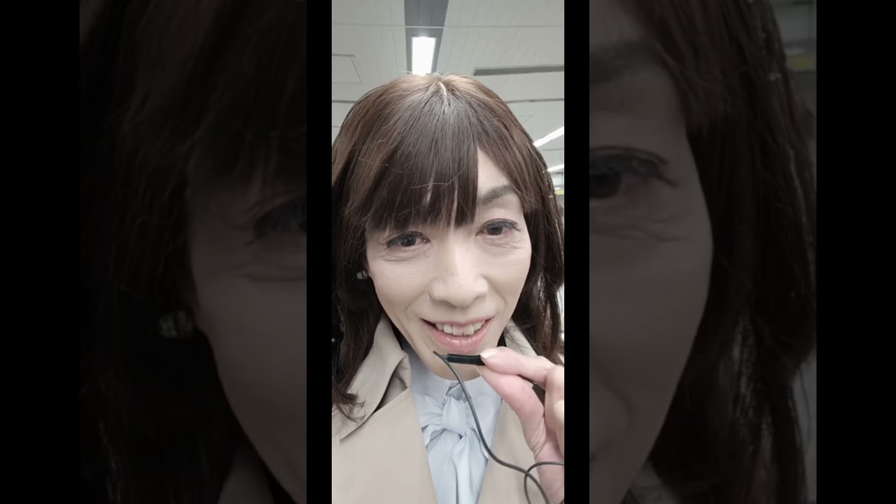 女装ひろこ　上野駅5番🚻入ってみました😲終電満員東京の人達働き者です😘