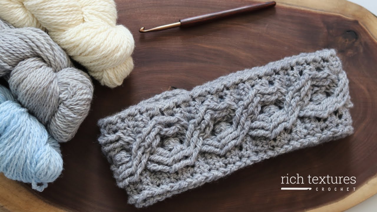 Diamond Cable Ear Warmer Crochet Pattern