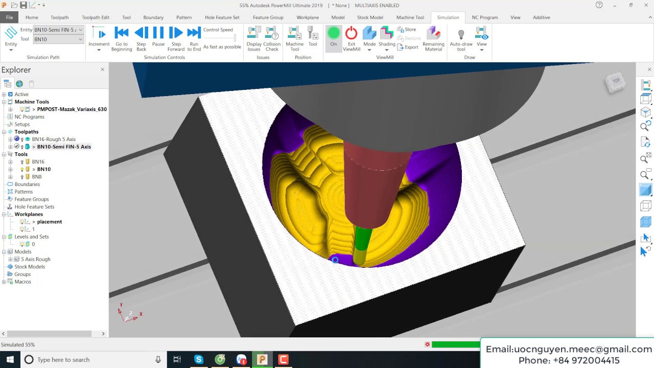 PowerMill 2019 Tutorial 3 Rough 5 Axis Mill
