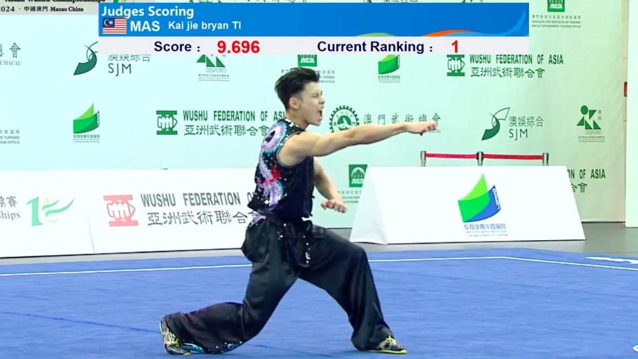 Kai Jie Bryan 🇲🇾 🥇 9.696 score Nanquan (Men) 10th World Wushu Championship 2024 at Macau