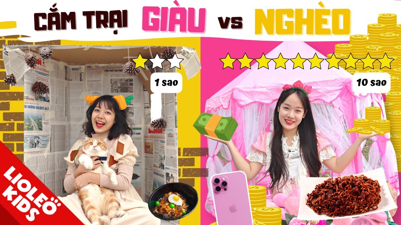 CÔNG CHÚA GIÀU CÓ vs KHỐN KHÓ - Lần đầu BỎ NHÀ RA ĐI và dựng lều sống trên nóc nhà??