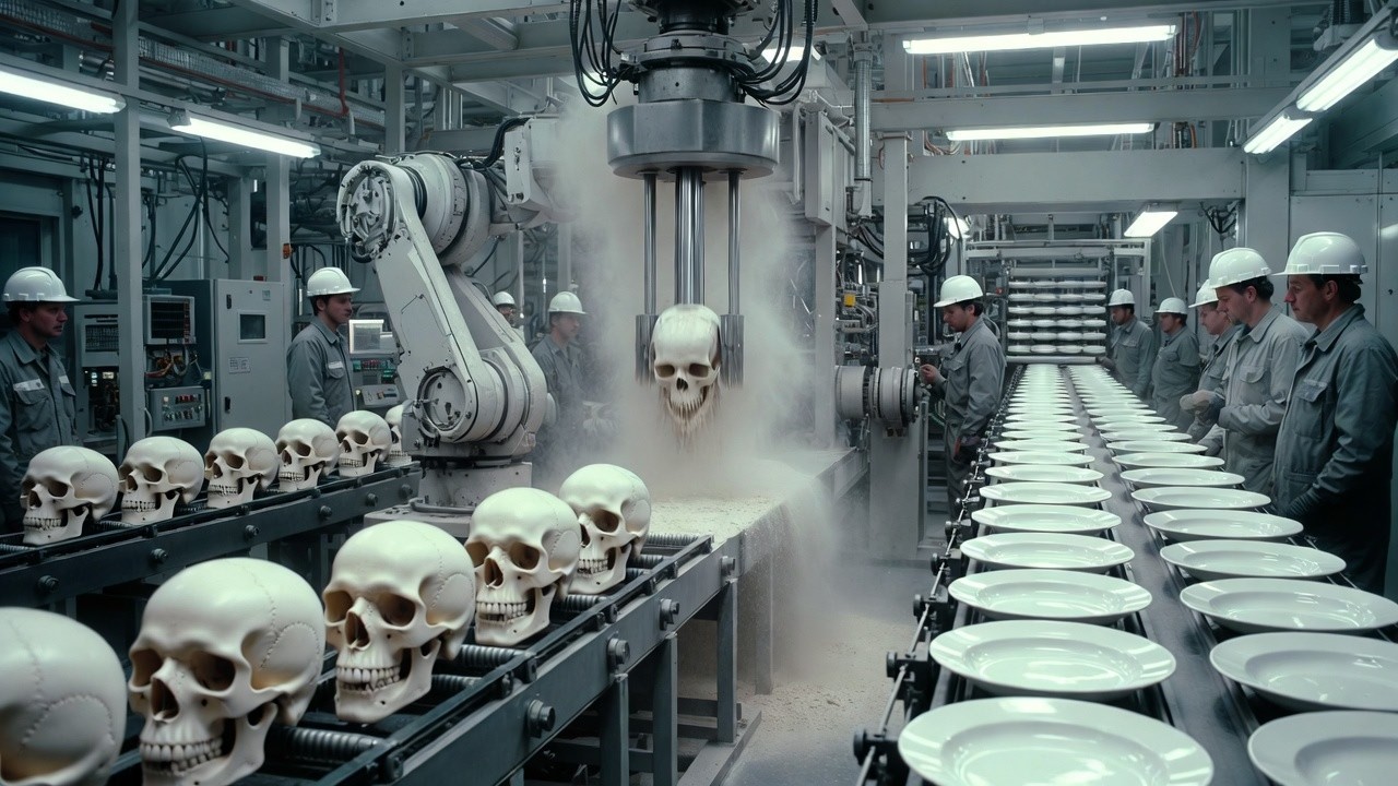 Inside the Largest Dish Set Factory – From Animal Bones to Luxury Plates #factoryasmr
