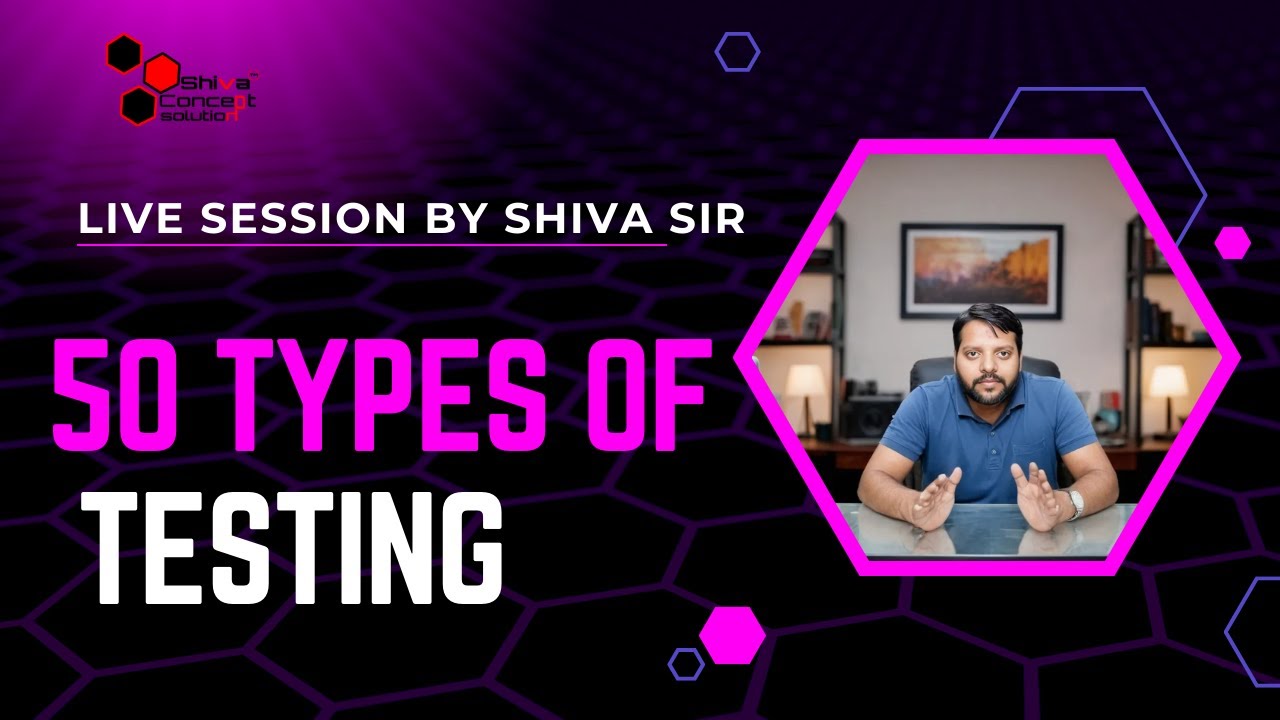 Explain 50 Types of Testing with Real-time Example | Levels of Testing Explained by Shiva Sir