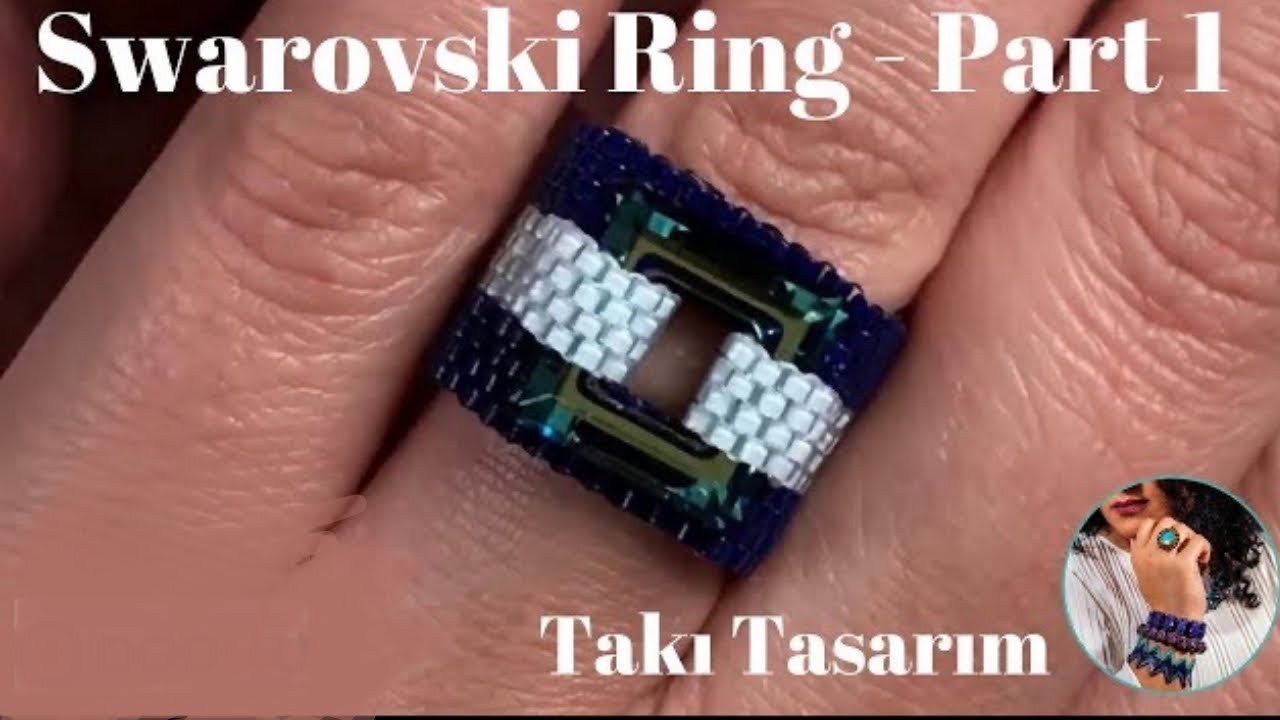 Elegant and Stylish Ring / How to make rings with peyote swarovski square crystal /Dooitu.com