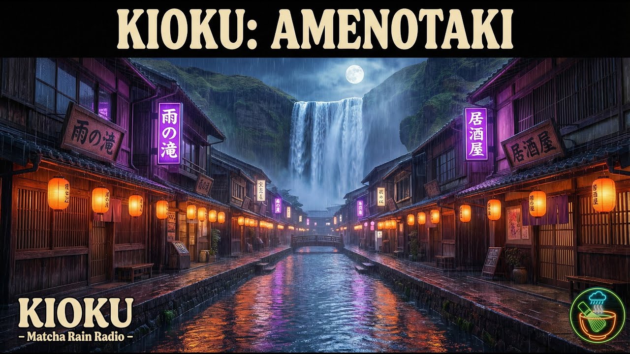 🌧️ RAINY JAPAN LOFI - 1 Hour Immersive Beatscape - KIOKU: AMENOTAKI - 記憶：雨の滝 - 🍵 Matcha Rain Radio