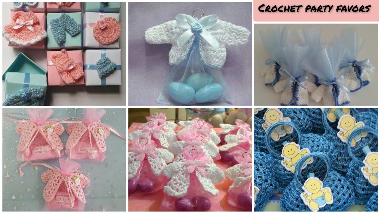 Most Amazing trending crochet baby shower favors ideas.. cute crochet pattern for favors pouch