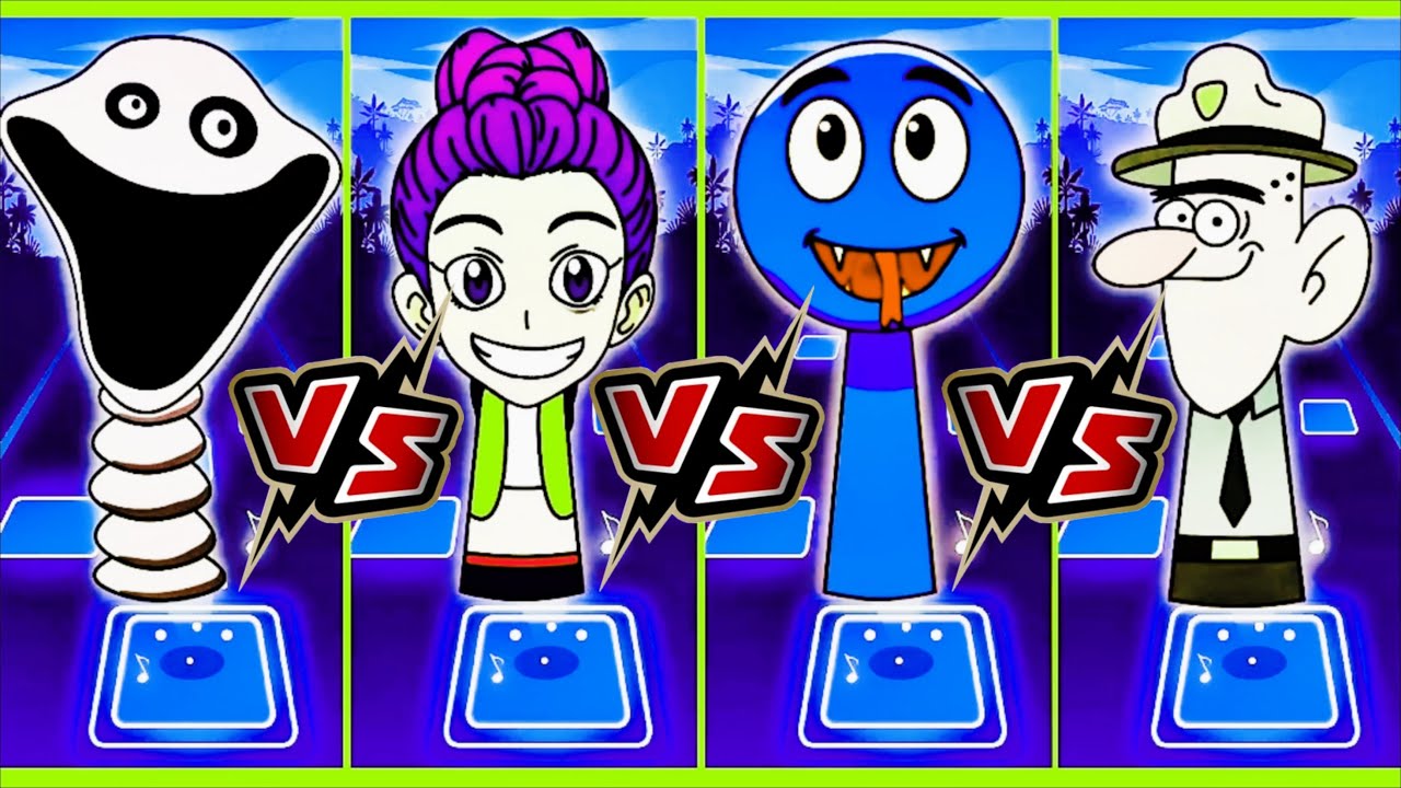 SPRUNKI OC HUNGRY WORM🆚RUMI🆚 HUNGRY SNAKE🆚CITY BOY COFFIN DANCE SONG IN TILES HOP