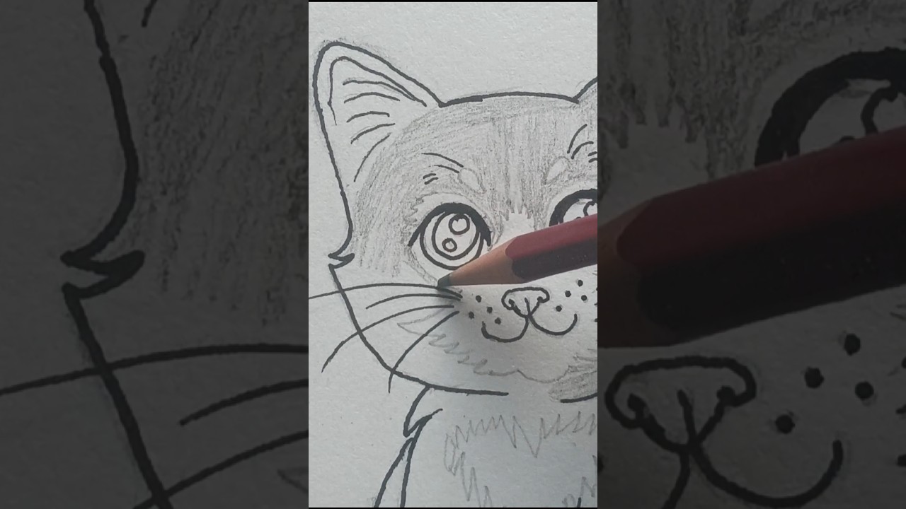 Cute Cat Drawing 🐾 #shorts #art #drawing #sketch @My Art Gallery Hub