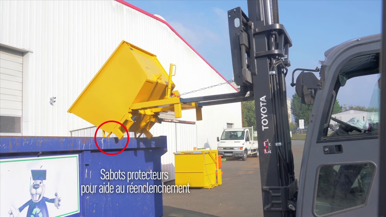 Benne basculante Hauteur réduite GO pour chariot élévateur