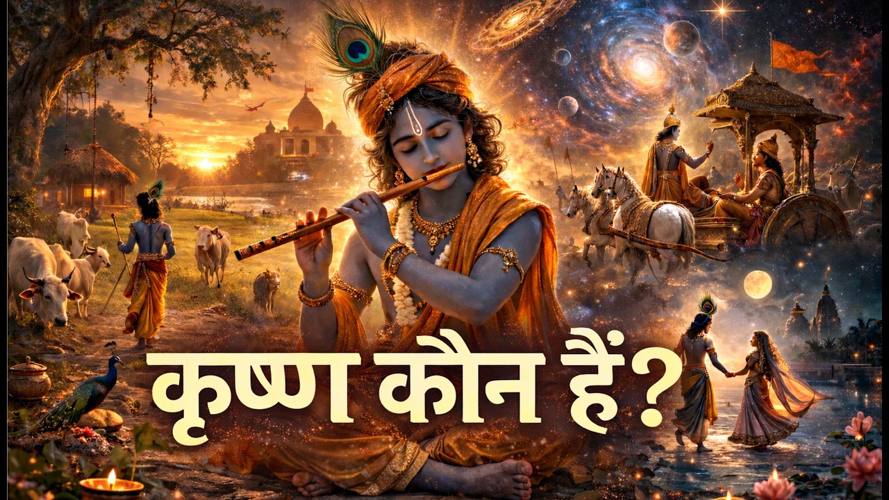 कृष्ण कौन हैं  Divine Krishna Story Meditation  Vrindavan Flute & Gita Wisdom | Voice from Vrindavan