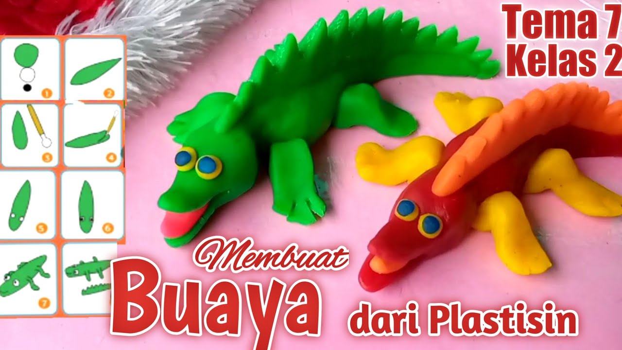 Cara Membuat Buaya dari Plastisin / Hewan Dari Plastisin / Kerajinan Dari Bahan Lunak
