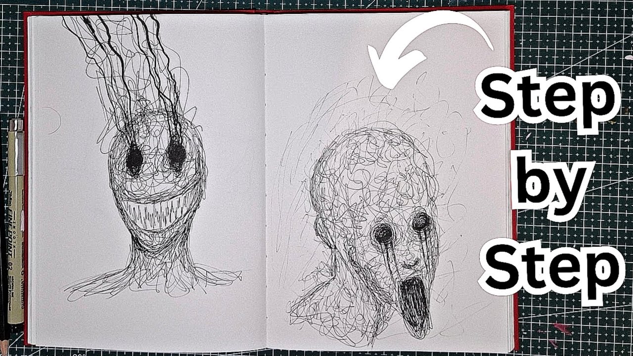 Scary Scribble Art: Step-by-Step Drawing of Creepy Characters
