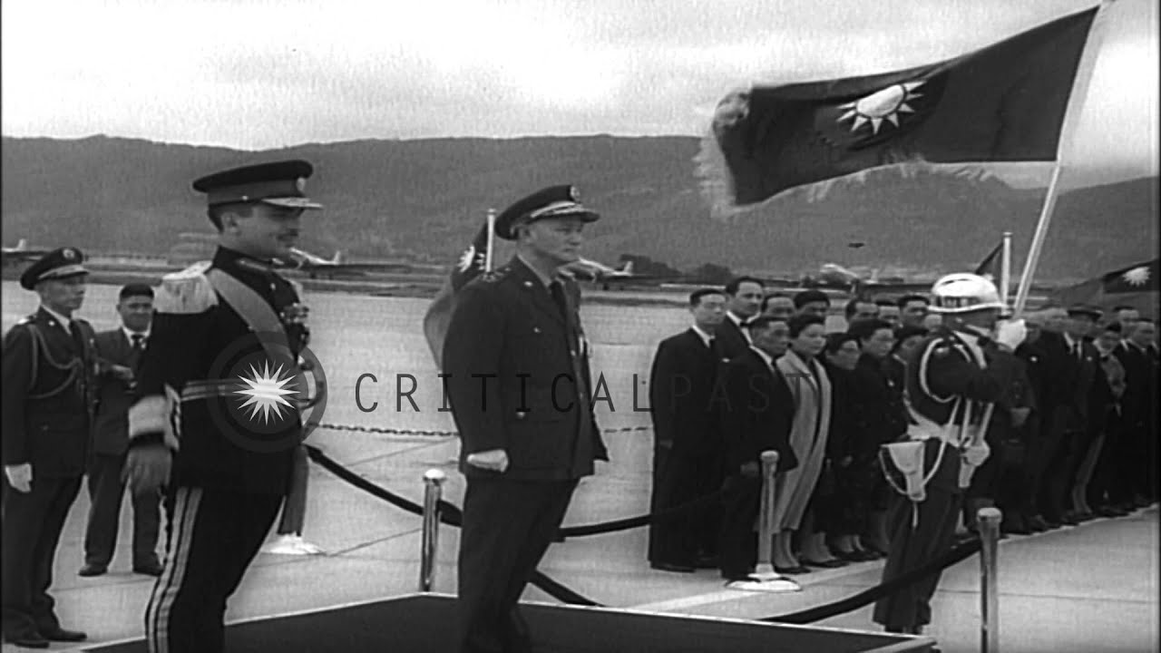 King of Jordan Hussein bin Talal received by President of China Chiang Kai Shek i...HD Stock Footage
