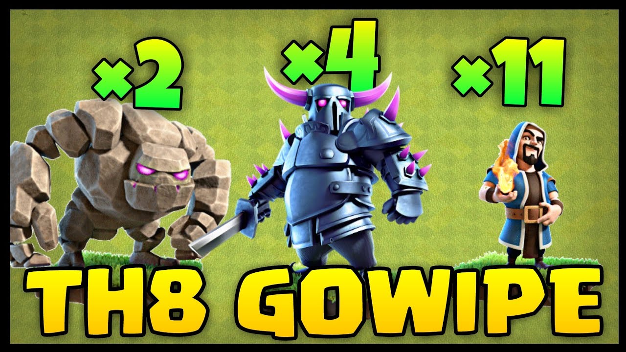TH8 GoWiPe (Golem + Wizard + Pekka) War Attack Strategy | Part 4 | Clash of Clans