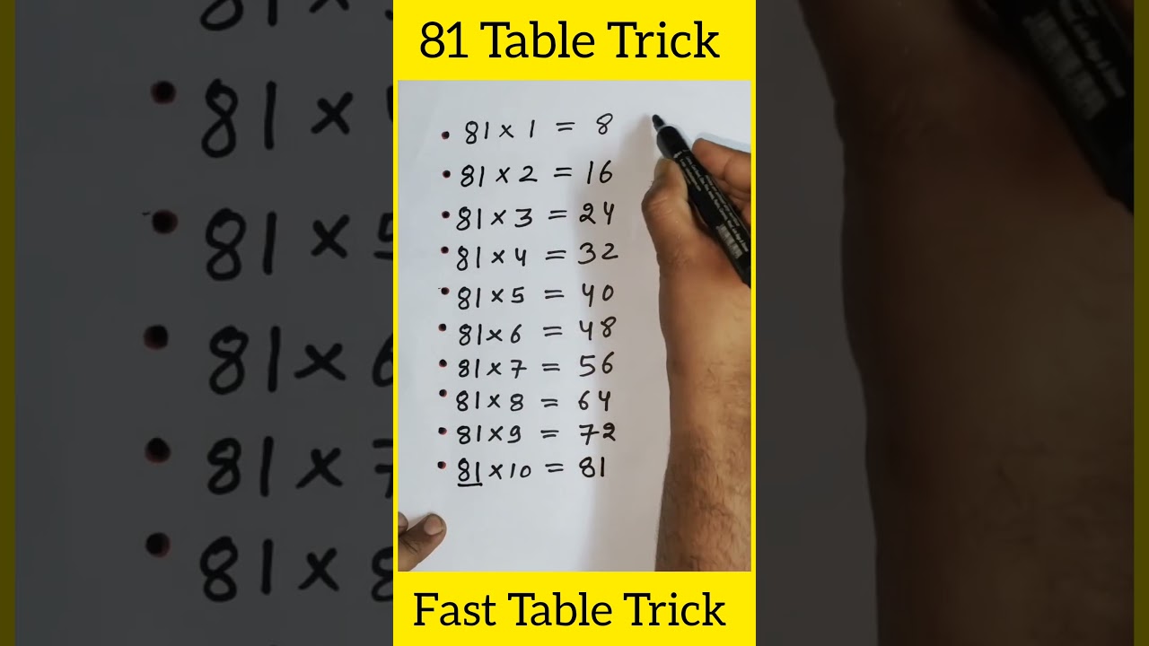 81 Table Trick 🔥😍 || 81 ka easy Table Trick | #maths  #shorts  #education  #table #mathstricks