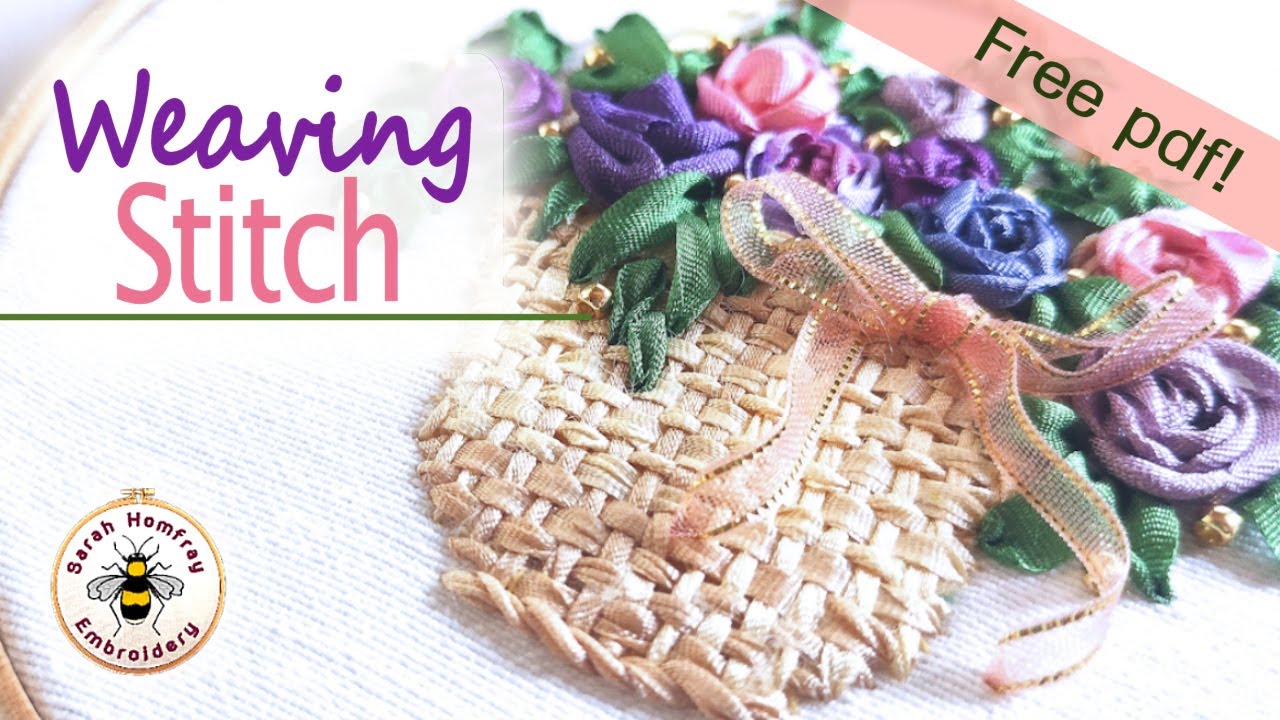 Weaving embroidery stitch tutorial plus free pdf basket design sheet!