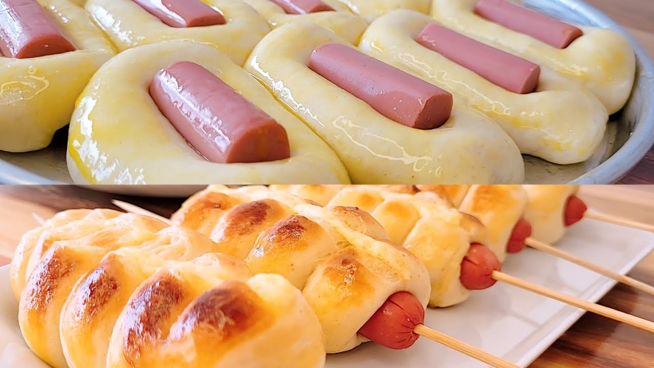 معجنات الهوت دوغ مع الموزاريلا بطريقه تقديم مبتكرة ومميزة👌🤤(Hot dogs pie)