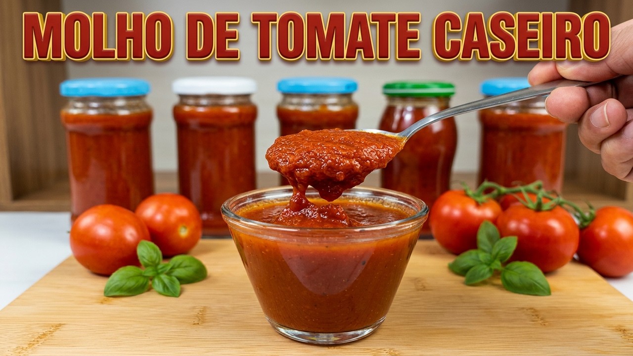 🍅 Molho de Tomate Caseiro 🍃 Natural, Sem Conservantes e Cheio de Sabor! 😋