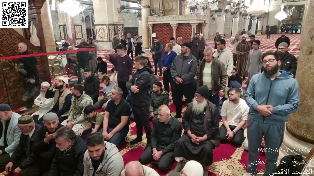 04 - أذان وصلاة العشاء من المسجد الأقصى المبارك - الإثنين 28 شعبان (8) 1447 - 16 شباط (2) 2026م
