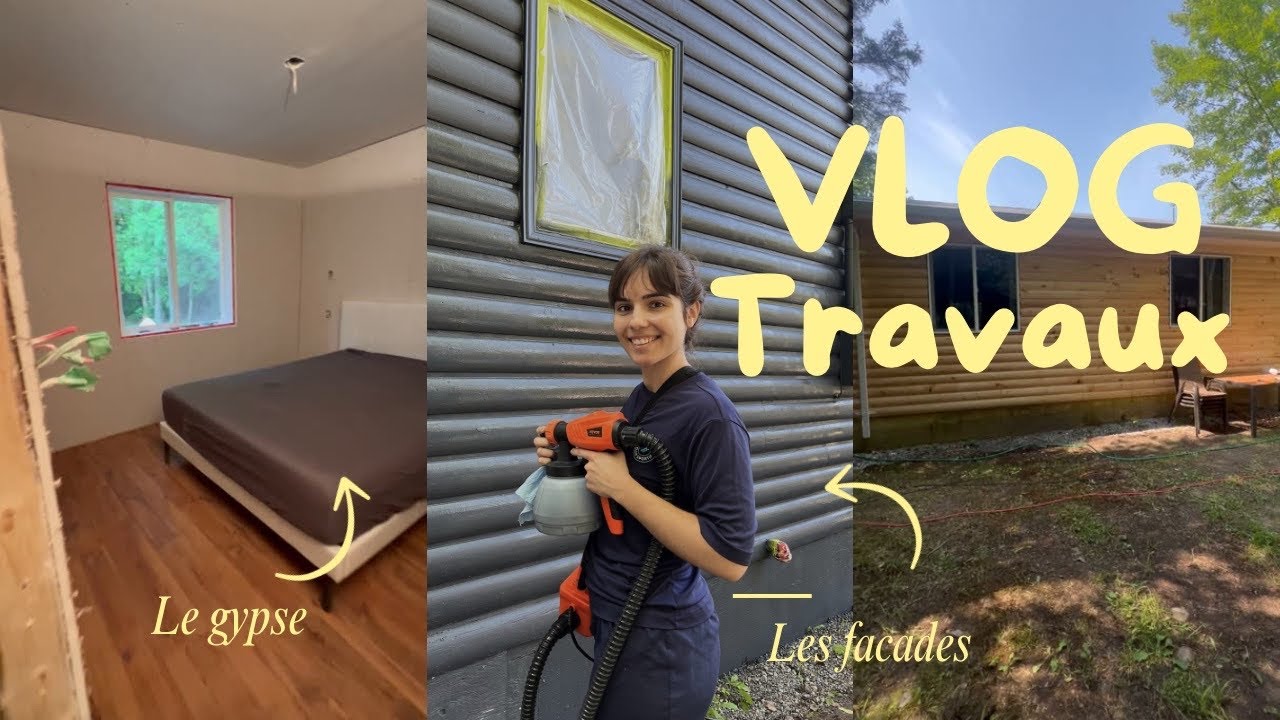 Vlog travaux au chalet : gyps, façades, puit… ça avance ! 