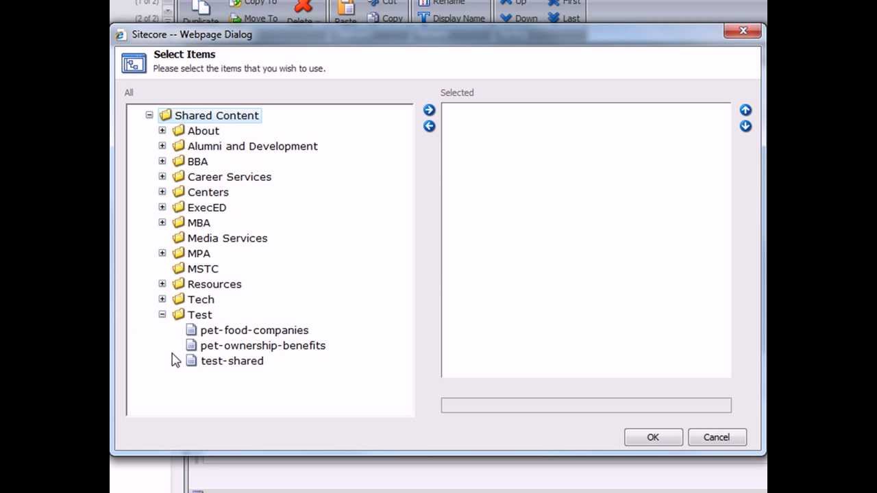 Sitecore Content Editor: Shared Content