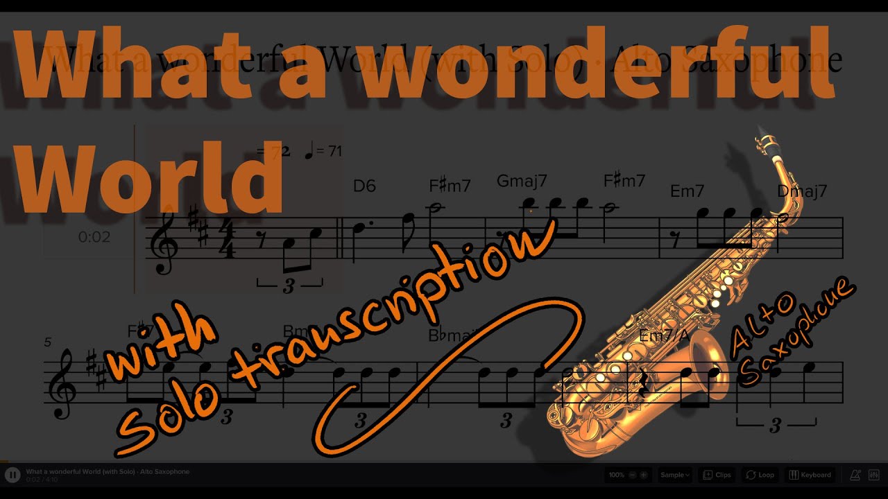 What a Wonderful World – Alto Saxophone | Theme & Improvisation (Advanced)