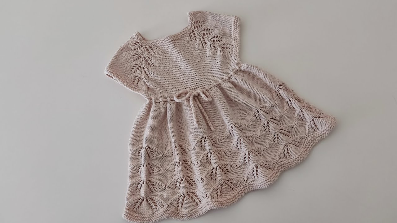 Ajurlu kız çocuk elbisesi 2. Bölüm babydress knitting baby sweater step by step