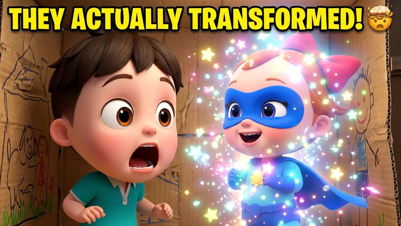 Little Kids Become Superheroes | Cardboard Room Adventure