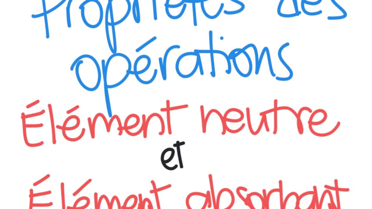 Propriétés des opérations: Élément neutre et élément absorbant